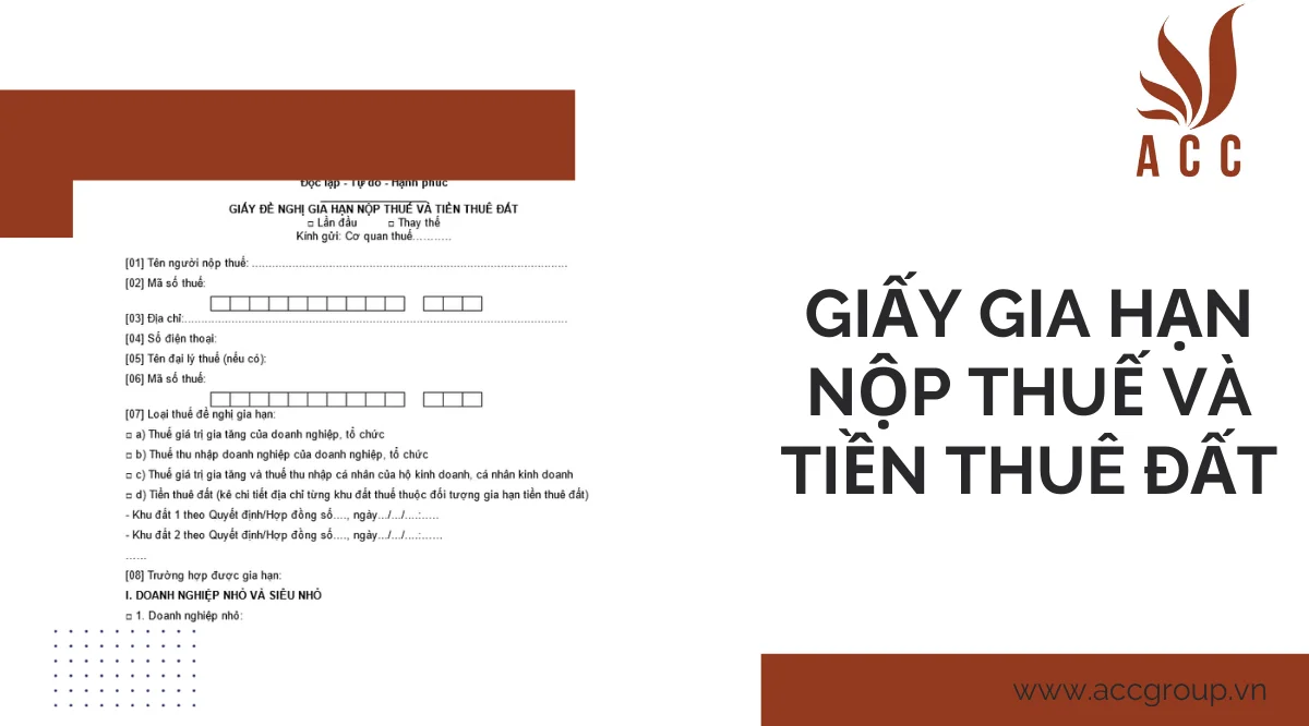 Giấy gia hạn nộp thuế và tiền thuê đất