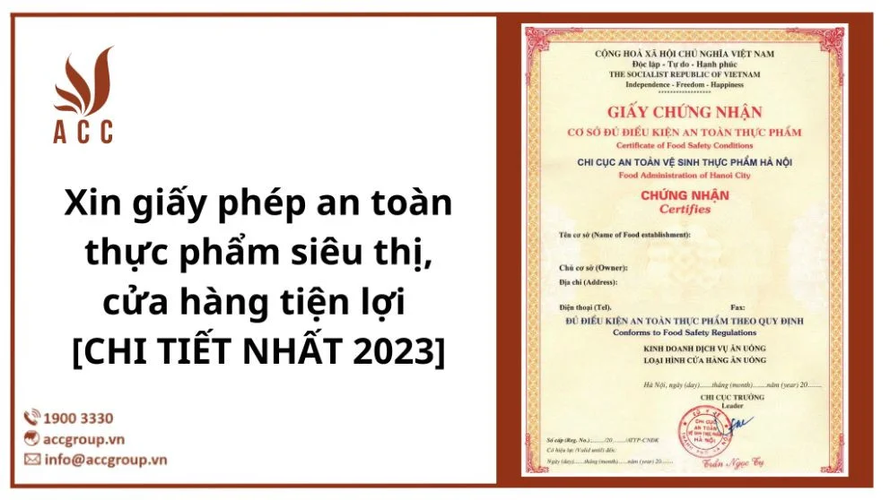 Xin giấy phép an toàn thực phẩm siêu thị, cửa hàng tiện lợi 