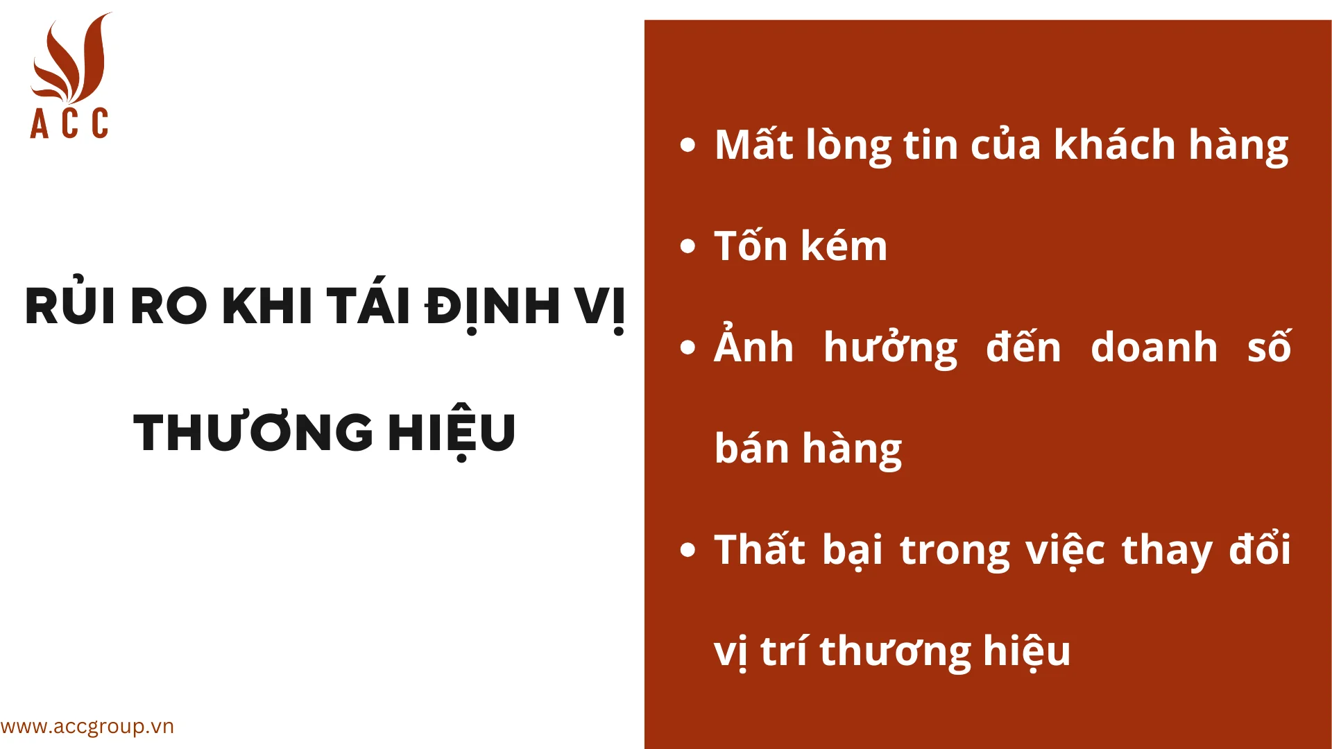 Rủi ro khi tái định vị thương hiệu