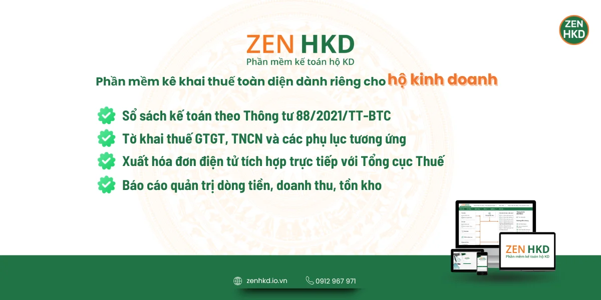 Zen HKD bản cài đặt – Phần mềm kê khai thuế miễn phí cho hộ kinh doanh