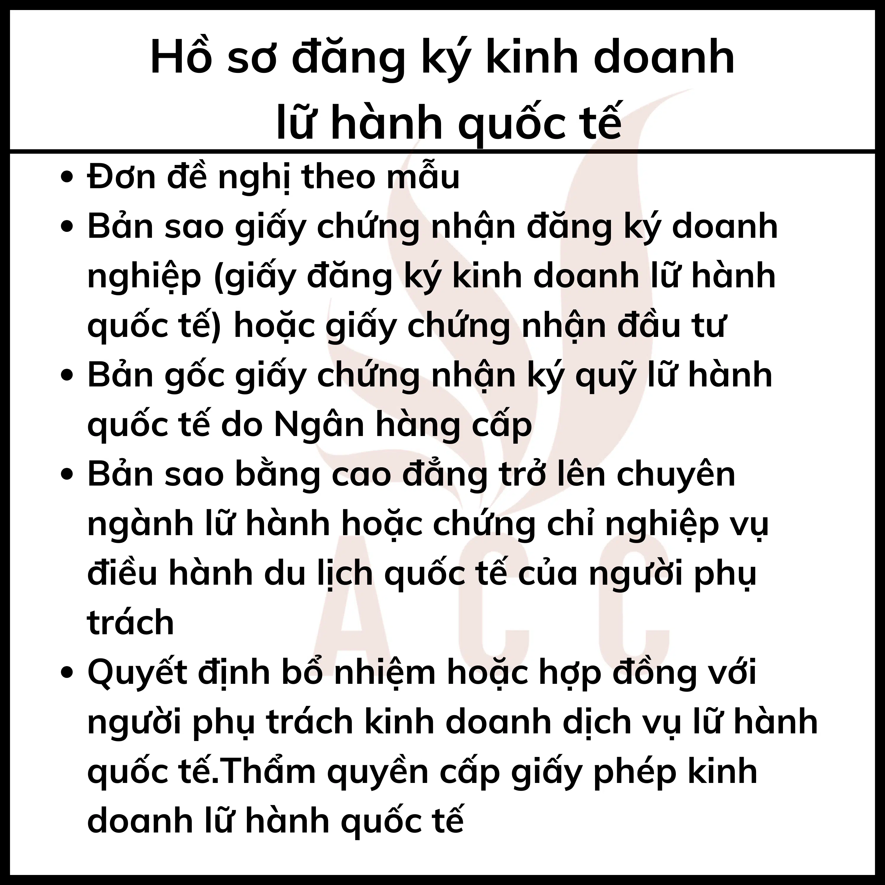 Hồ Sơ đăng Ký Giấy Phép Kinh Doanh Lữ Hành Quốc Tế